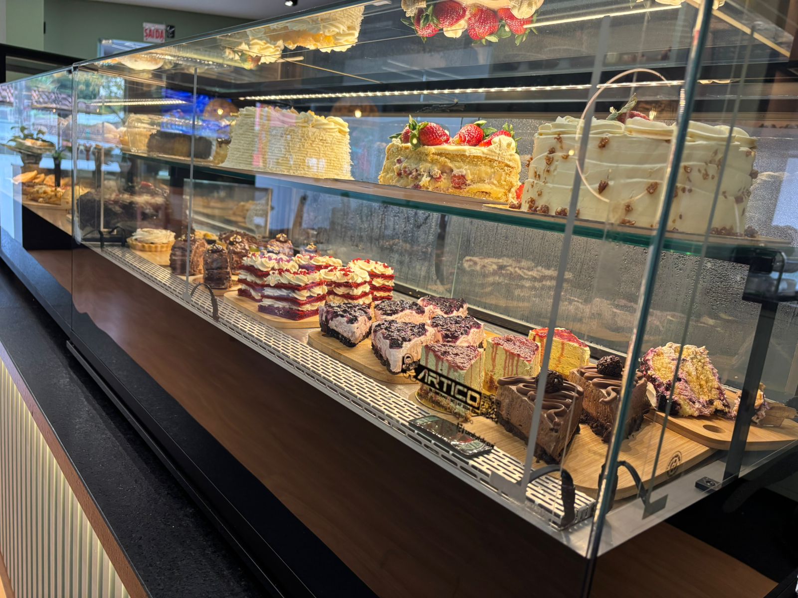 Vitrine de bolos e tortas